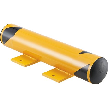 GLOBAL INDUSTRIAL Floor Stop Bollard w/Removable Caps, 4-1/2 Dia. x 24L, Yellow 670591